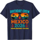 Birthday Crew Mexico Trip 2026 Tropical Sunset Design T-Shirt - T-Shirt | Navy