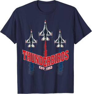USAF Thunderbirds F16 57th Wing Vintage Airshow Gifts T-Shirt - T-Shirt | Navy
