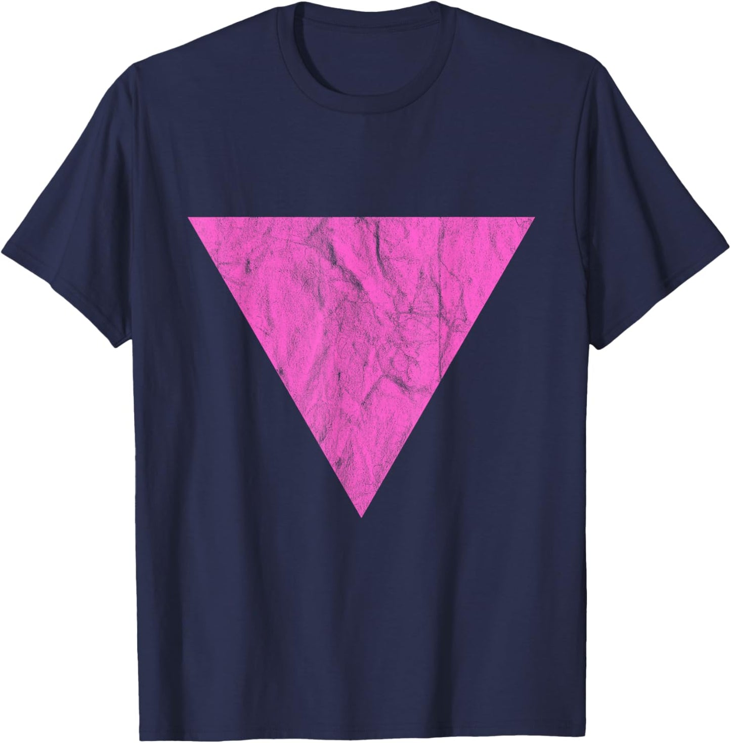 The Pink Triangle - LGBT Gay Pride Symbol - Vintage T-Shirt - T-Shirt | Navy