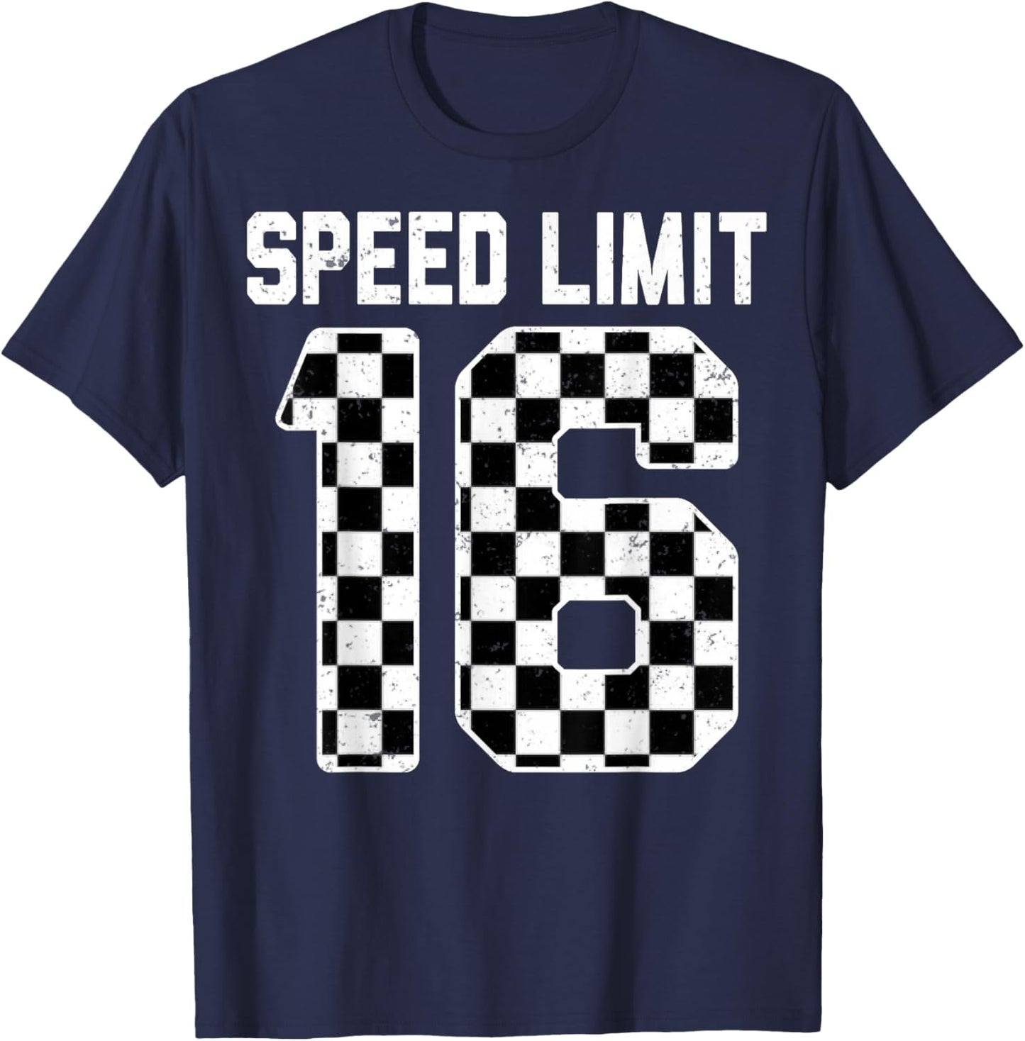 Speed Limit 16 Race Car Teen Driver 16th Birthday T-Shirt - T-Shirt | Navy