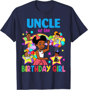 Uncle of Birthday Girl Gracie Birthday Dolls Girl Party T-Shirt - T-Shirt | Navy