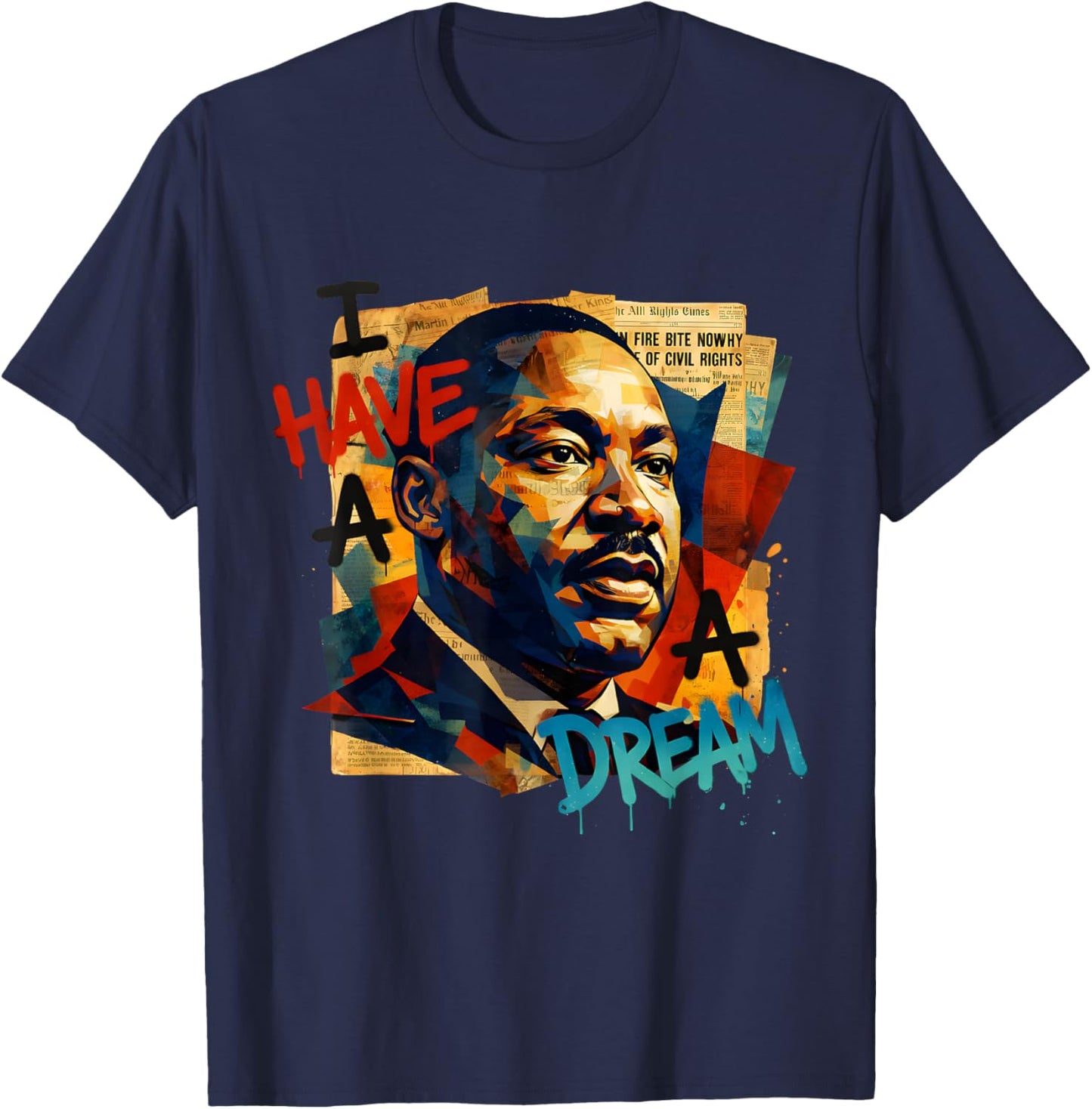 Dream Like a King African American Black History Month T-Shirt - T-Shirt | Navy