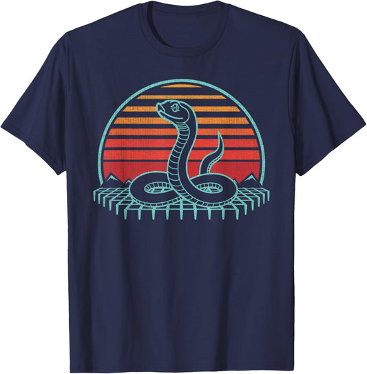 Hognose Snake Lover Reptile Retro Vintage 80s T-Shirt - T-Shirt | Navy