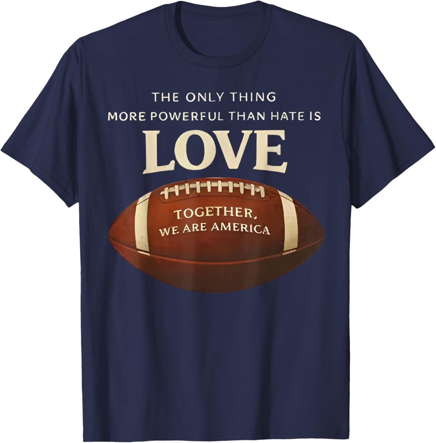 The only Thing More Powerful Than Hate is Love Vintage T-Shirt - T-Shirt | Navy