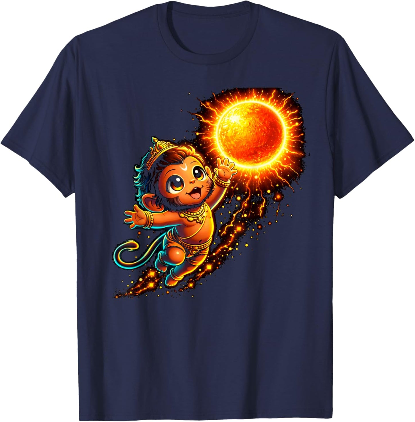 Hanumanji Hanuman Hindu Monkey God Lover Devotee T-Shirt - T-Shirt | Navy