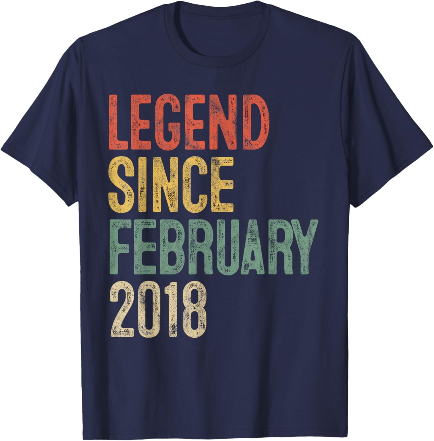Legend February 2018 8th Birthday Boy Girl 8 Year Old T-Shirt - T-Shirt | Navy