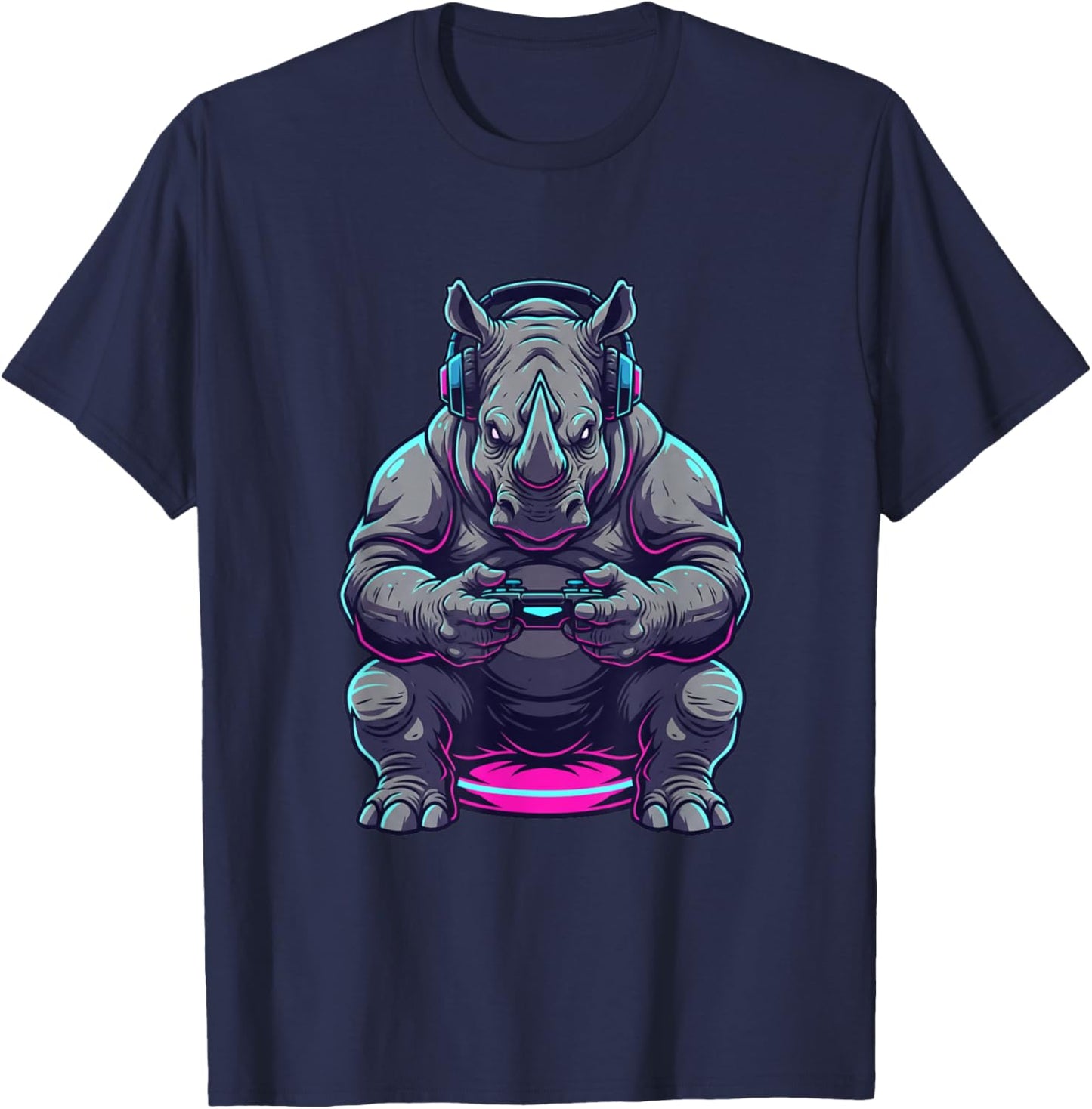 Rhino Funny Video Games Rhino T-Shirt - T-Shirt | Navy