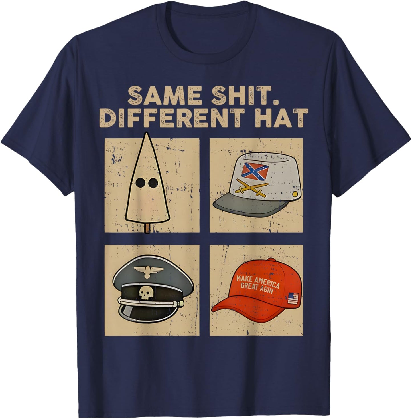 Same Shit Different Hat Retro Vintage Funny Women T-Shirt - T-Shirt | Navy
