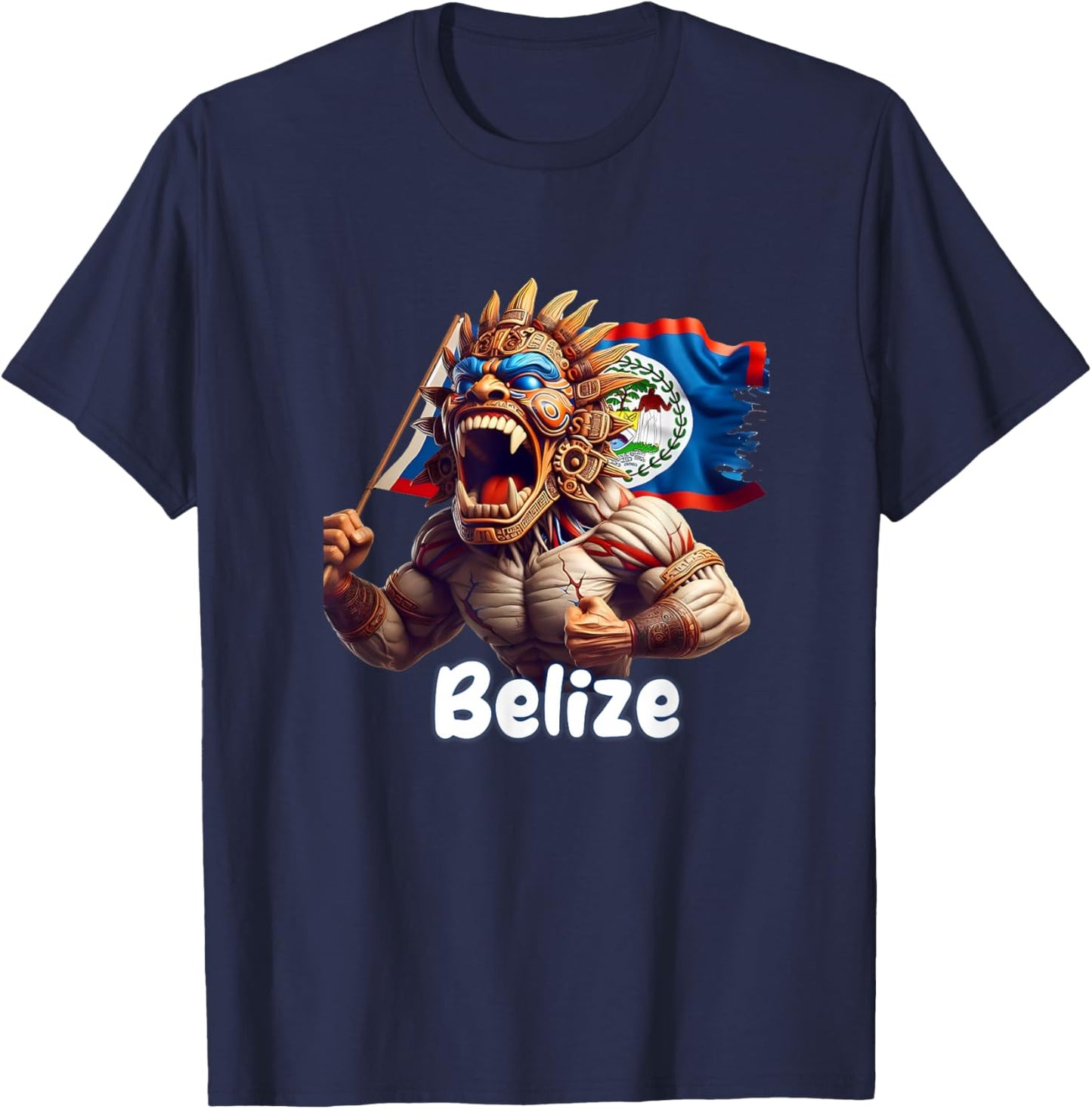Belize Flag , Belize , Belize T-Shirt - T-Shirt | Navy