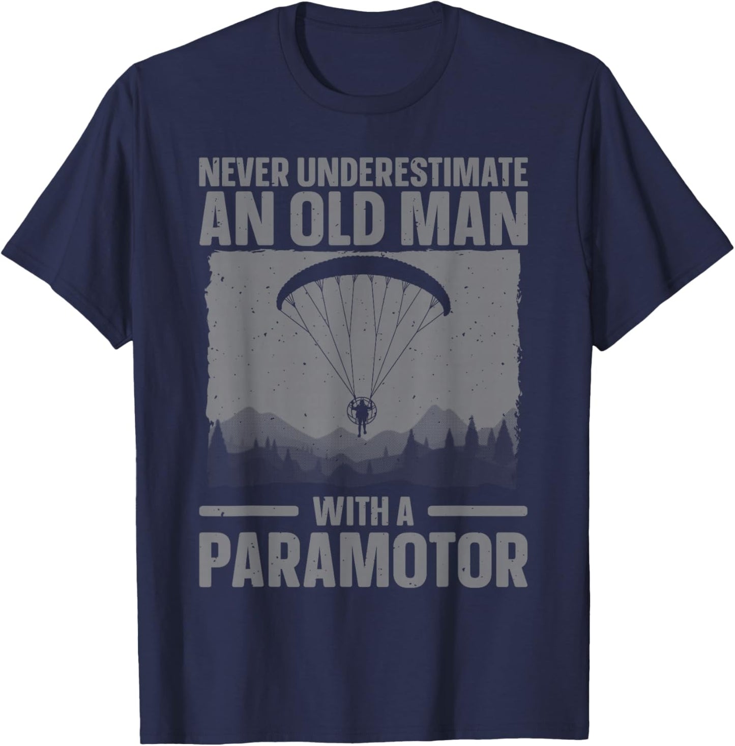 Cool Paramotor Art Grandpa Paragliding Paramotoring T-Shirt - T-Shirt | Navy