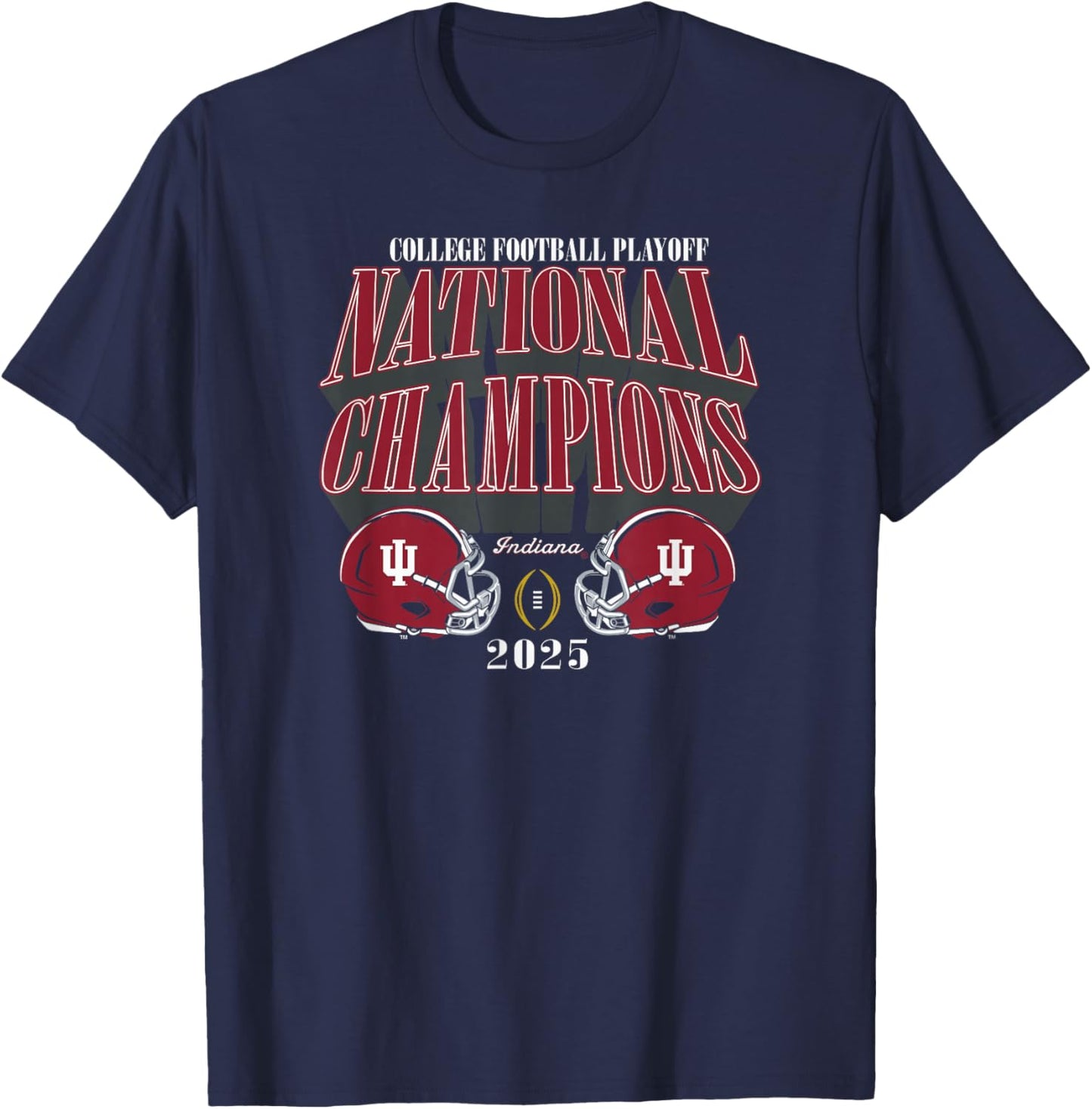 Indiana Hoosiers National Champs 2025 Football CFP Lombardi T-Shirt - T-Shirt | Navy