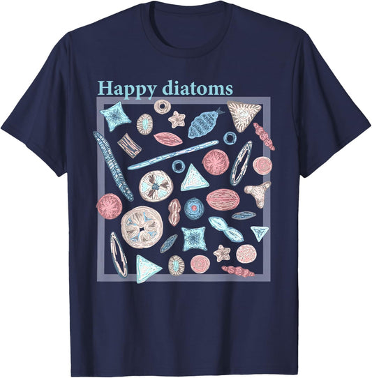 Diatom Phytoplankton Algae Ecology Marine Biology Science T-Shirt - T-Shirt | Navy