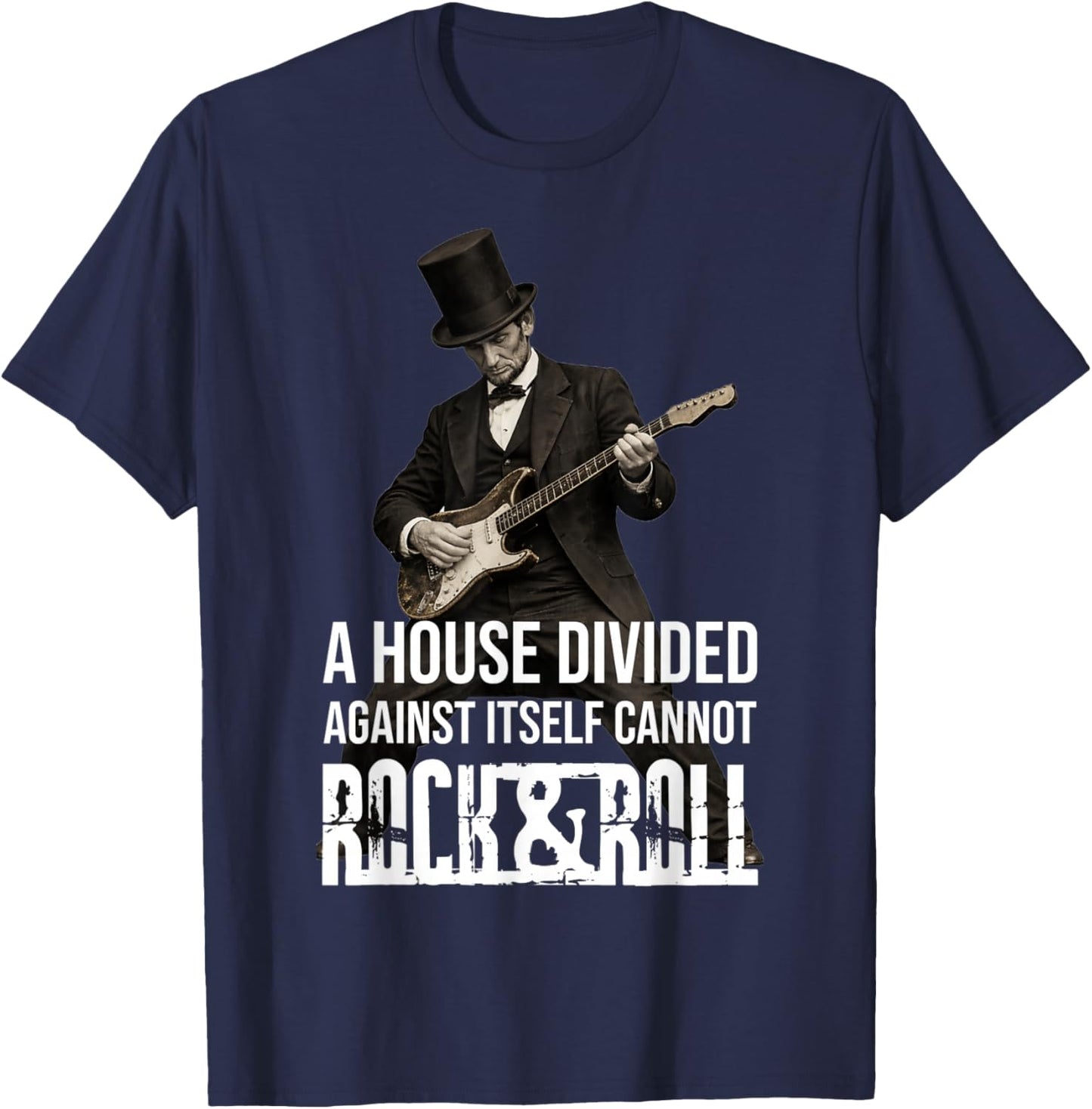 Abraham Lincoln A House Divided Abe Retro Vintage Funny T-Shirt - T-Shirt | Navy