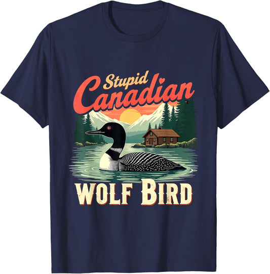 Artwork Nature Quote Coming to the Cottage Loon Lake Cabin T-Shirt - T-Shirt | Navy