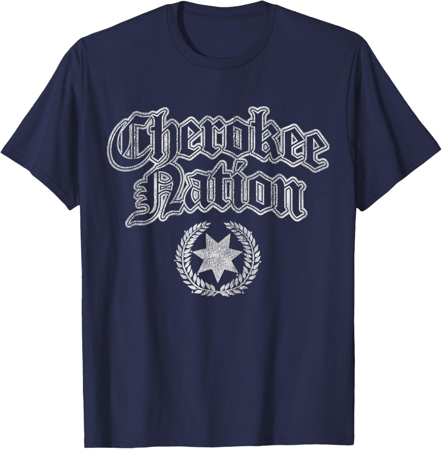 Vintage Cherokee Nation Native American Indian T-Shirt - T-Shirt | Navy