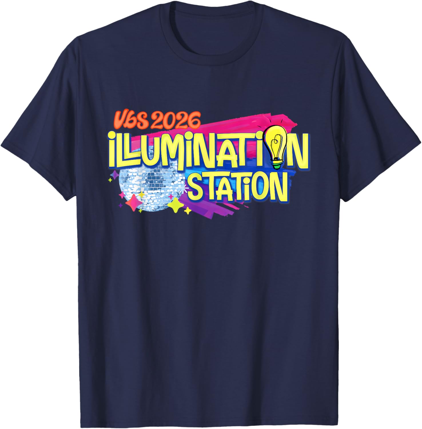 VBS 2026 Illumination Station 2 Sided Christian Summer Kids T-Shirt - T-Shirt | Navy