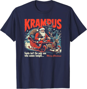 Krampus Santa Isn't The Only One Who Comes Tonight (on Back) T-Shirt - T-Shirt | Navy