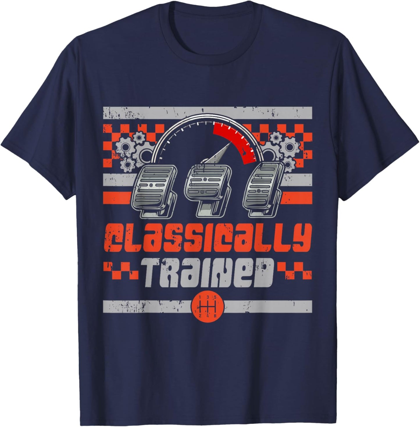 Classic Manual Transmission Auto Guy T-Shirt - T-Shirt | Navy