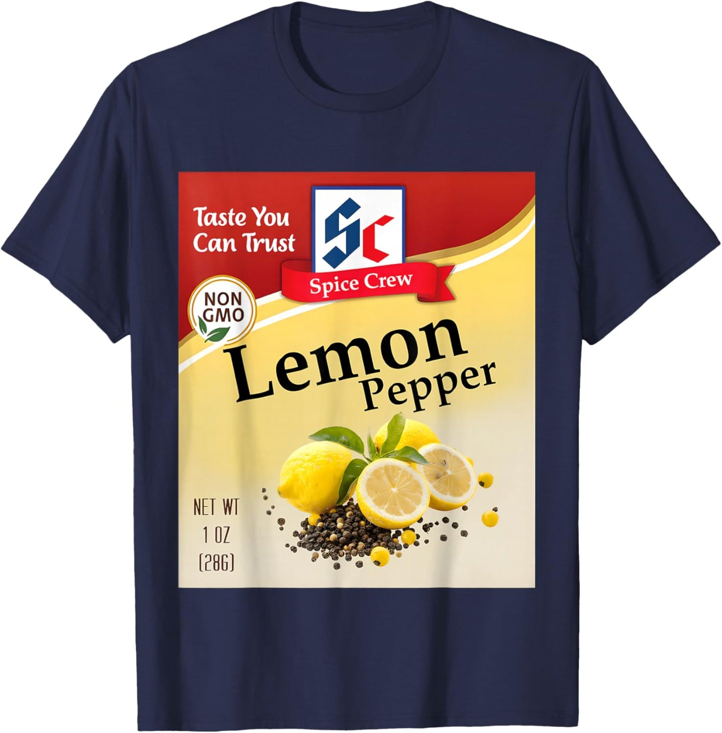 Lemon Pepper Condiment Costume Holiday Spice Costumes Group T-Shirt - T-Shirt | Navy
