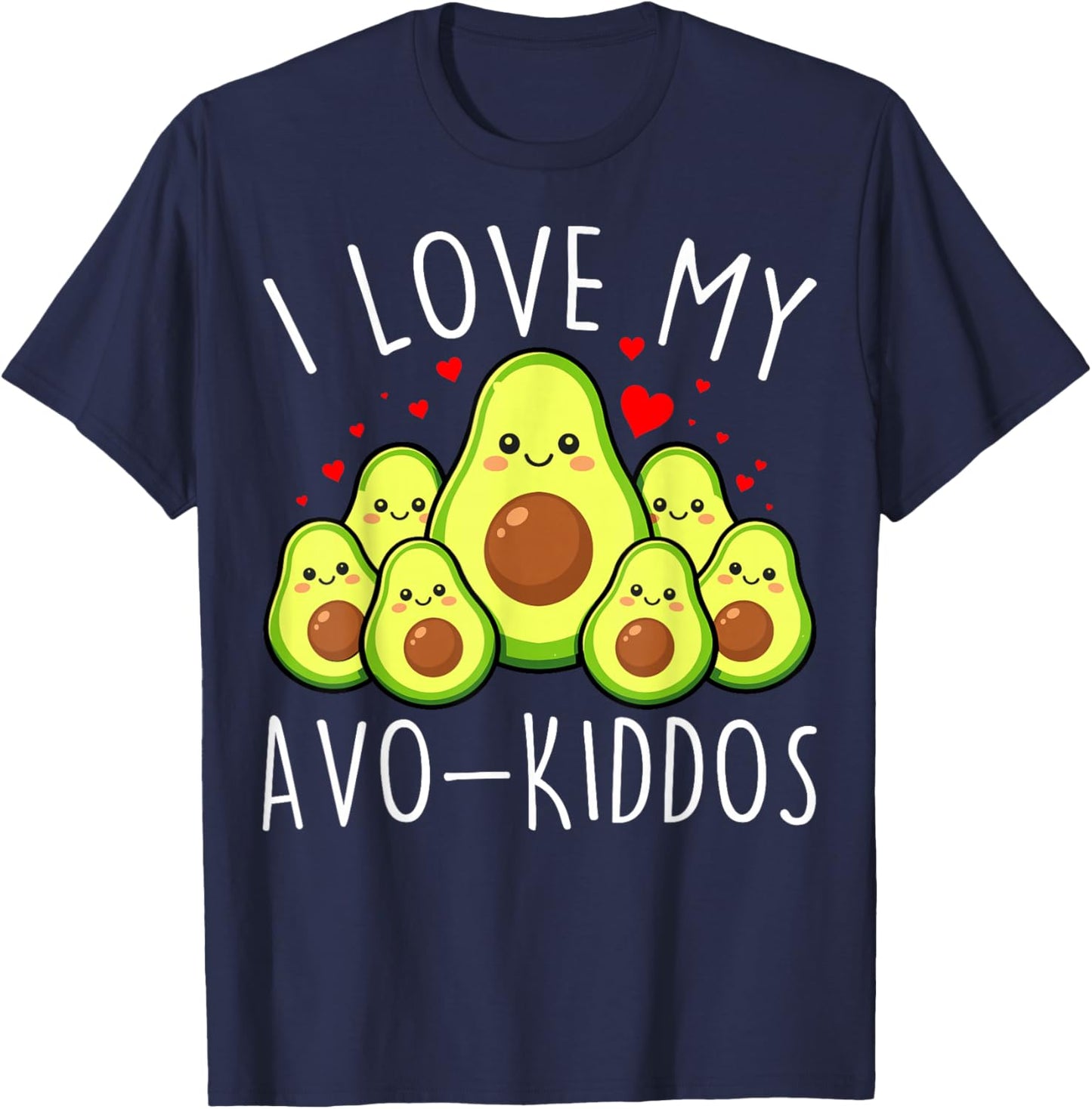 I Love My AVO Kiddos Funny Teacher Valentine's Day Avocado T-Shirt - T-Shirt | Navy