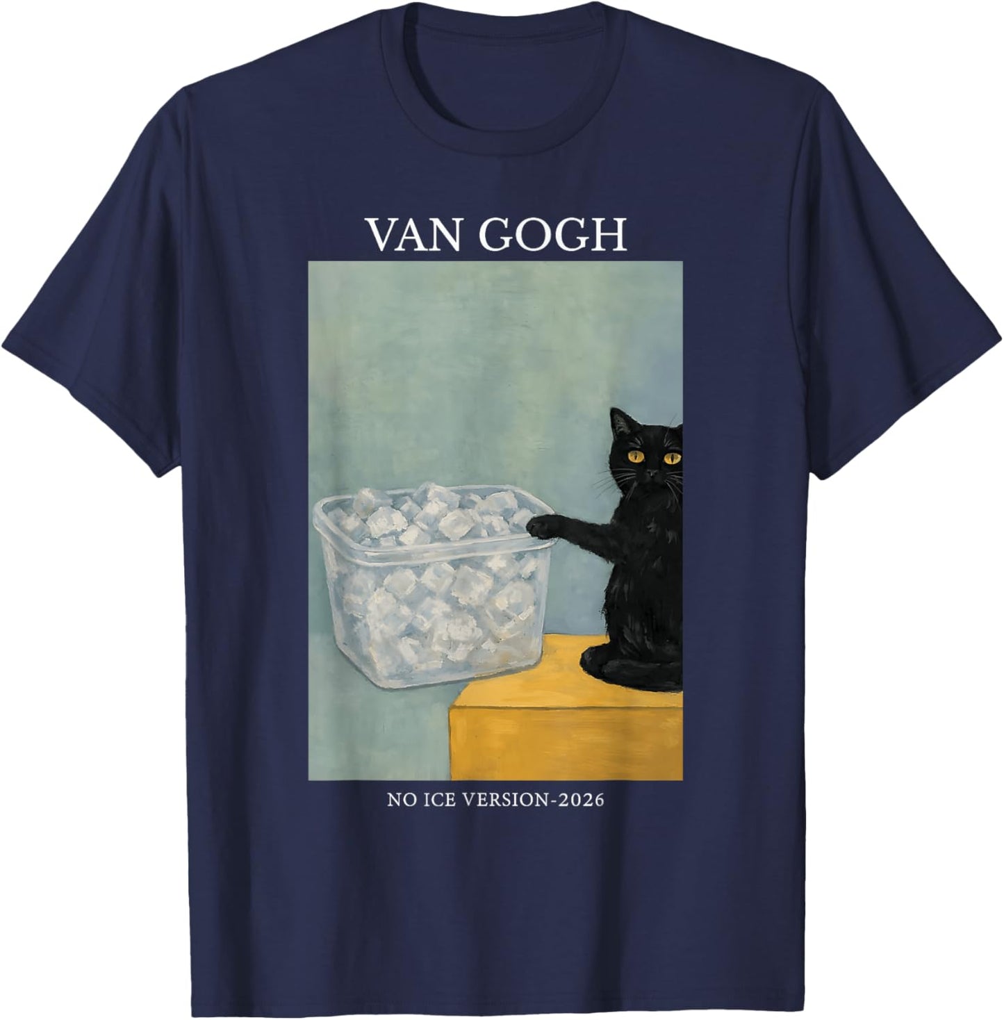 No Ice Please Funny Cat Meme Men Women T-Shirt - T-Shirt | Navy