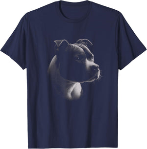 Staffordshire Bull Terrier Drawing Staffy Art Design T-Shirt - T-Shirt | Navy