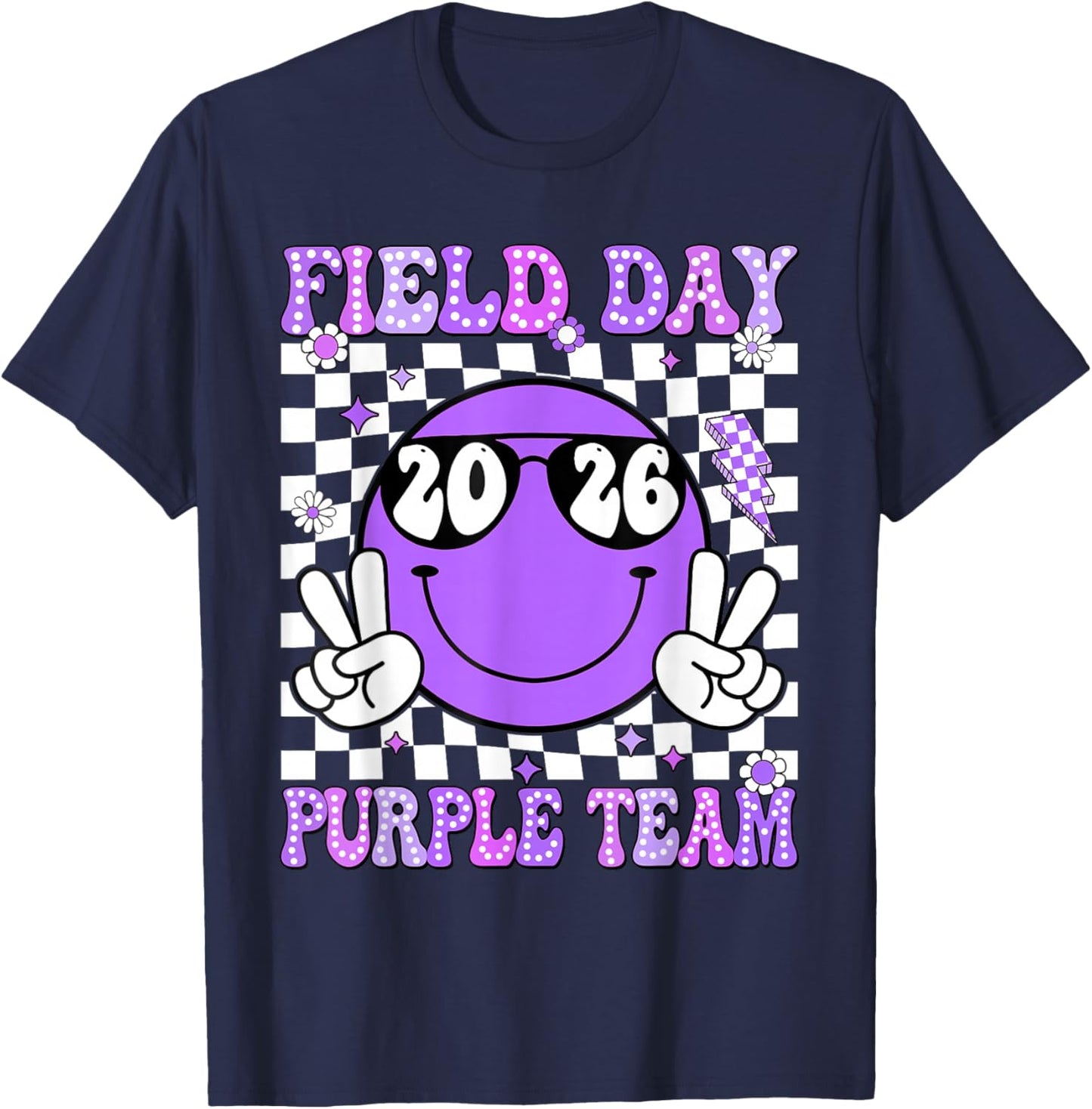 Field Day Purple Team Funny for Teacher Kids Field Day Games T-Shirt - T-Shirt | Navy