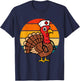 Turkey Nurse Stethoscope Fall Thanksgiving Scrub Top RN ICU T-Shirt - T-Shirt | Navy