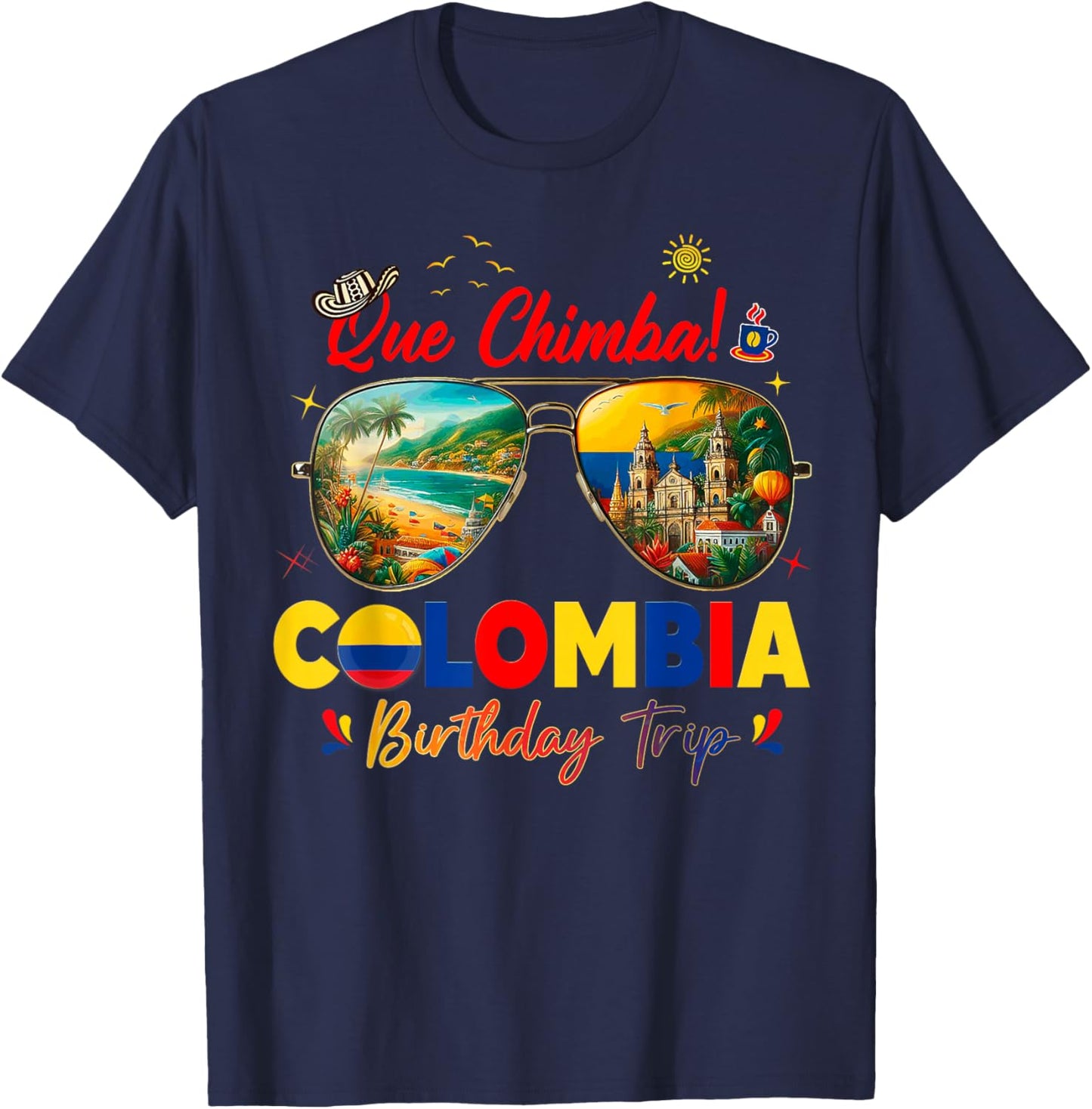 Colombia Vacation Cartagena Trip Crew T-Shirt - T-Shirt | Navy