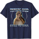 Thinking Monkey Funny Meme Cute Men Women Kids T-Shirt - T-Shirt | Navy