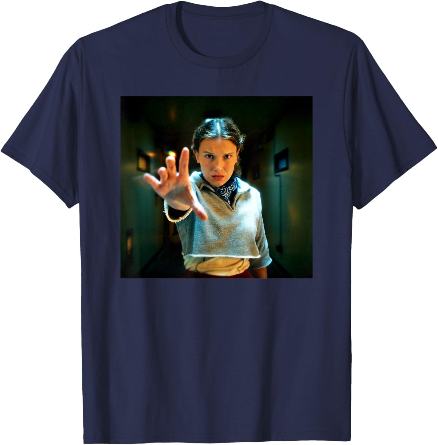 Stranger Things Season 5 Eleven Reaching Using Her Powers T-Shirt - T-Shirt | Navy
