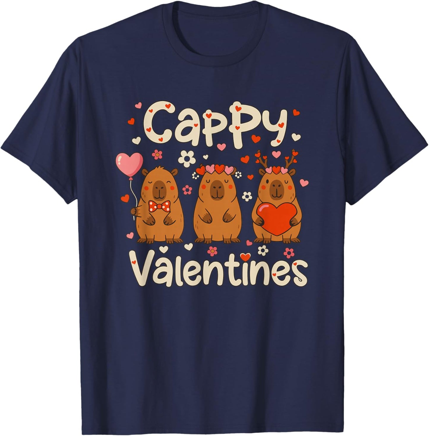 Cute Kawaii Love Hearts T-Shirt - T-Shirt | Navy