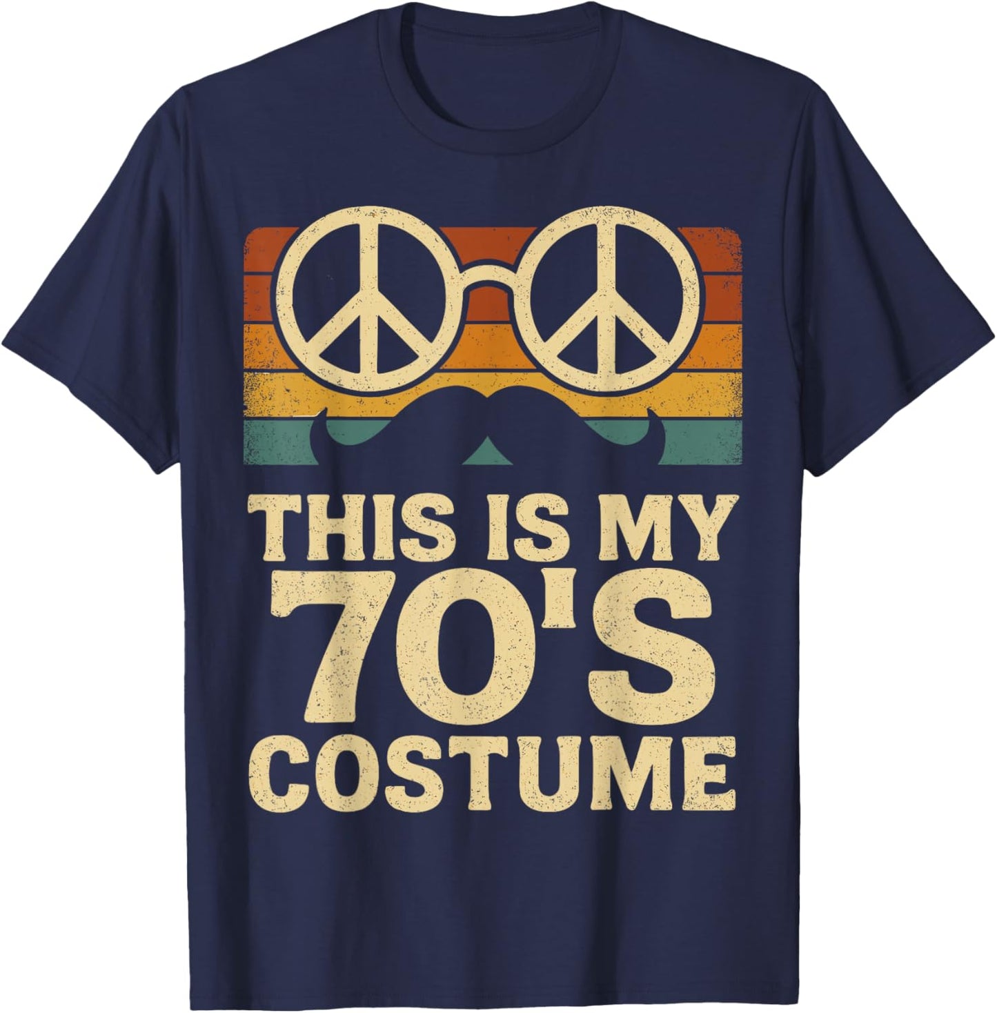 This is My 70s Costume Retro Vintage Hippie T-Shirt - T-Shirt | Navy