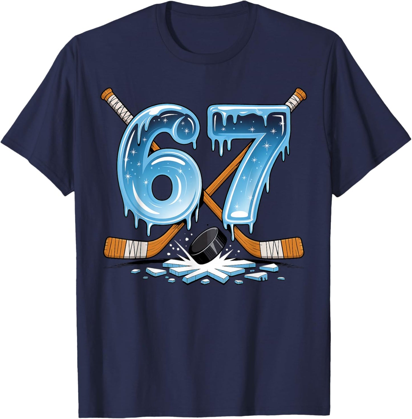 67 Hockey 6 7 T-Shirt - T-Shirt | Navy