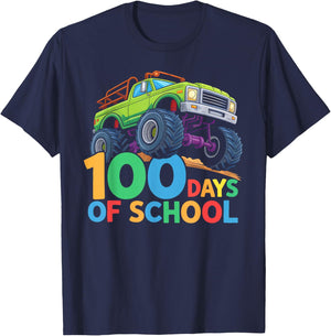 100th Day of School Boys Kids Toddler 100 Days of School T-Shirt - T-Shirt | Navy