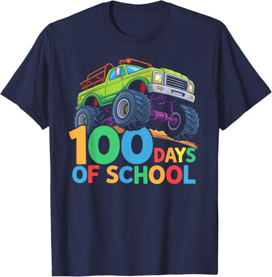 100th Day of School Boys Kids Toddler 100 Days of School T-Shirt - T-Shirt | Navy