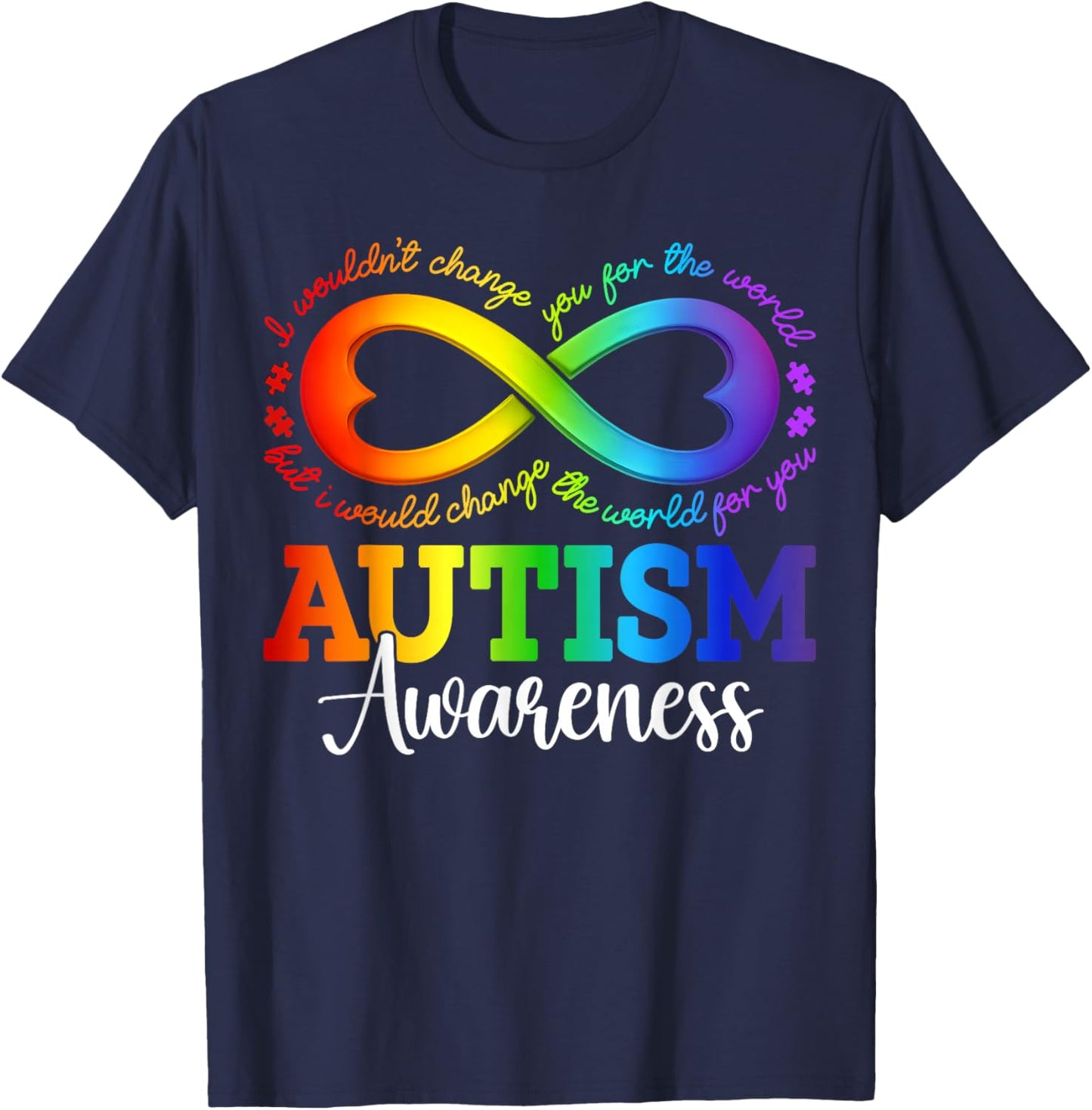 Autism Awareness Acceptance Shirt Infinity Symbol Men Women T-Shirt - T-Shirt | Navy