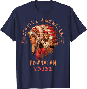 Powhatan Tribe Native American T-Shirt - T-Shirt | Navy
