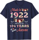 Made in 1922 104 Year of Being Awesome Floral Birthday Women T-Shirt - T-Shirt | Navy
