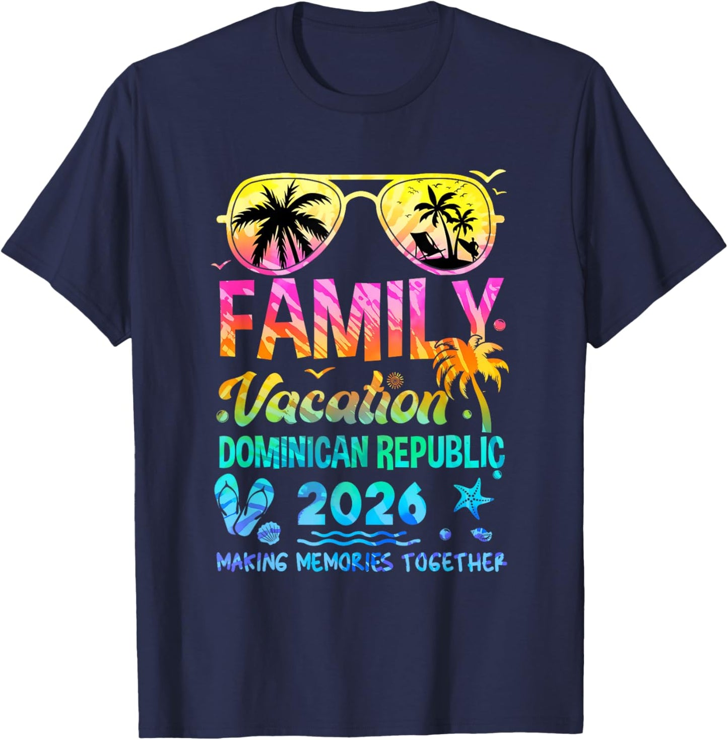Family Vacation 2026 Dominican Republic Matching Memories T-Shirt - T-Shirt | Navy