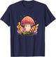 Whimsical Cute Mushroom Autumn Forest Kawaii T-Shirt - T-Shirt | Navy