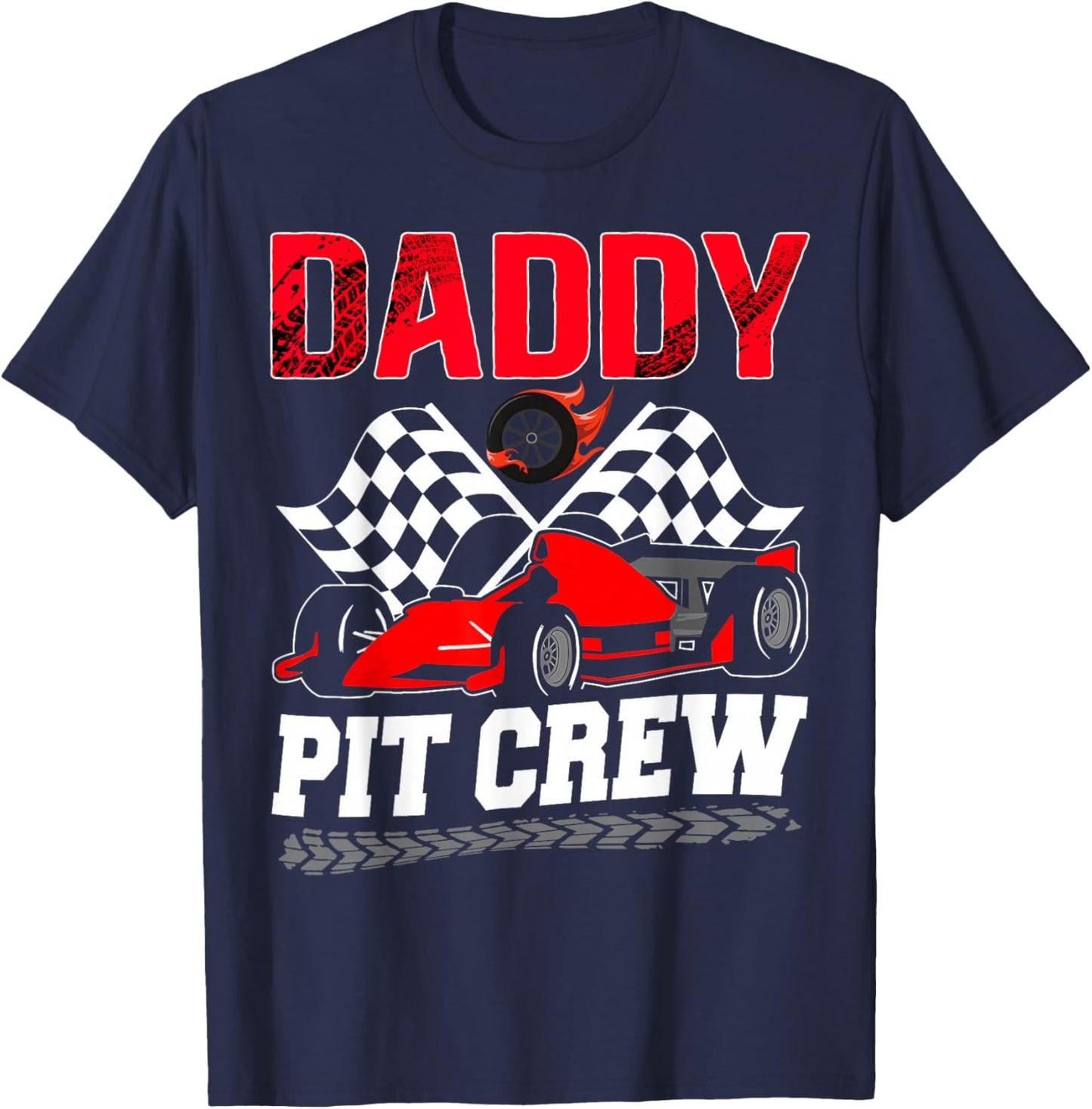 Daddy Pit Crew Racing Family Race Car Birthday Boy T-Shirt - T-Shirt | Navy