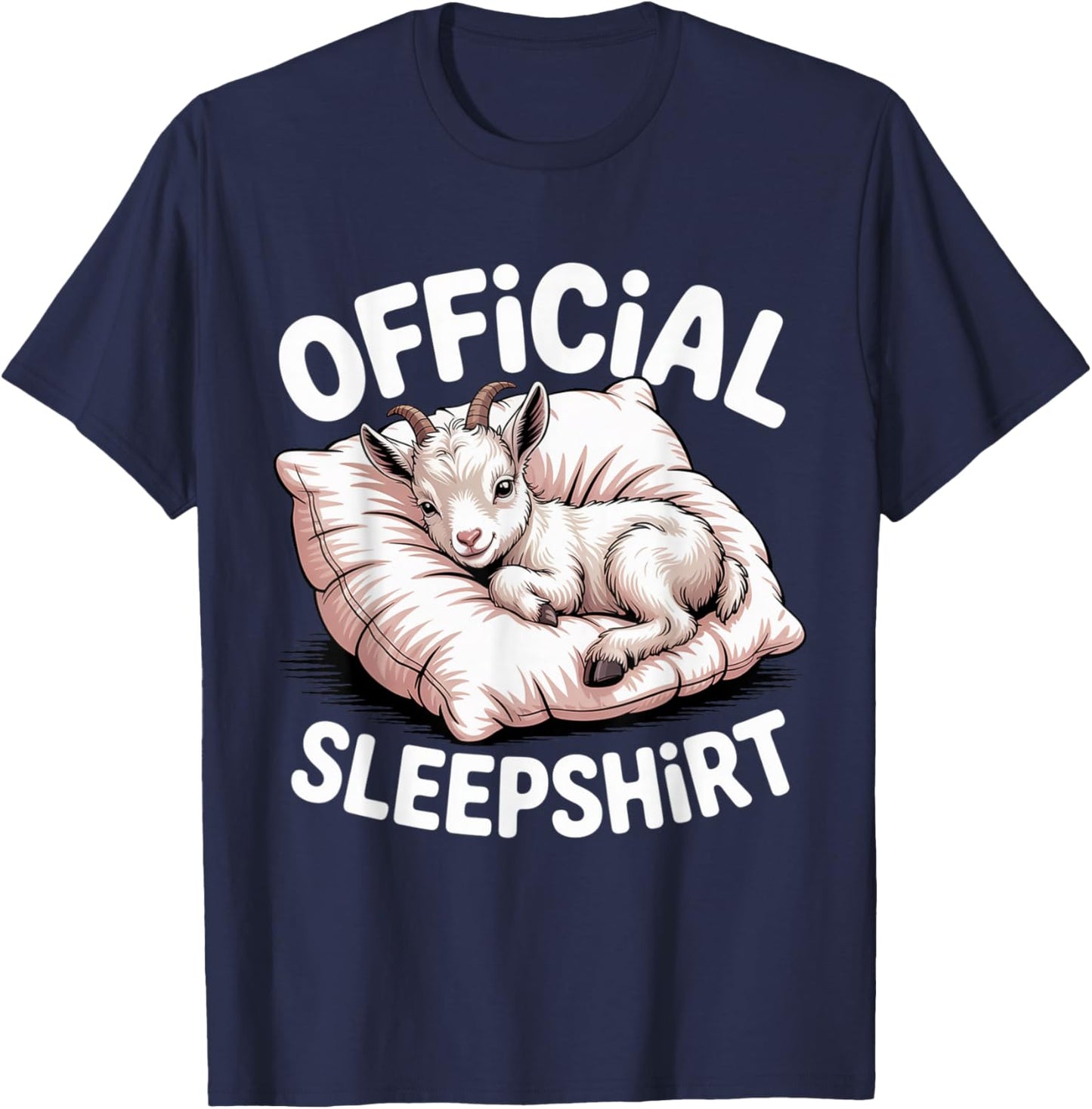 Official Sleepshirt Baby Goat Kid Pajama Top Farmer T-Shirt - T-Shirt | Navy