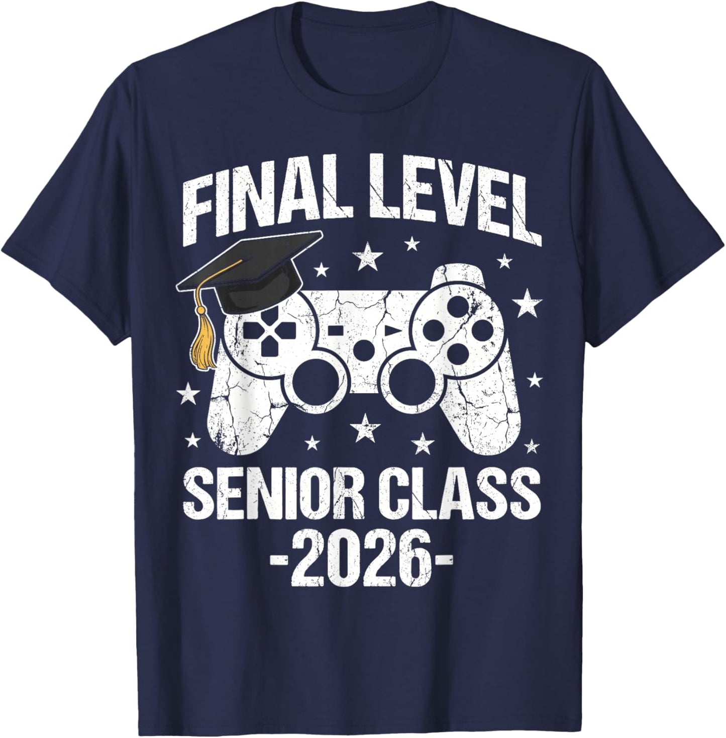 Senior 2026 Video Game Gamer Class of 2026 Graduation Grad T-Shirt - T-Shirt | Navy