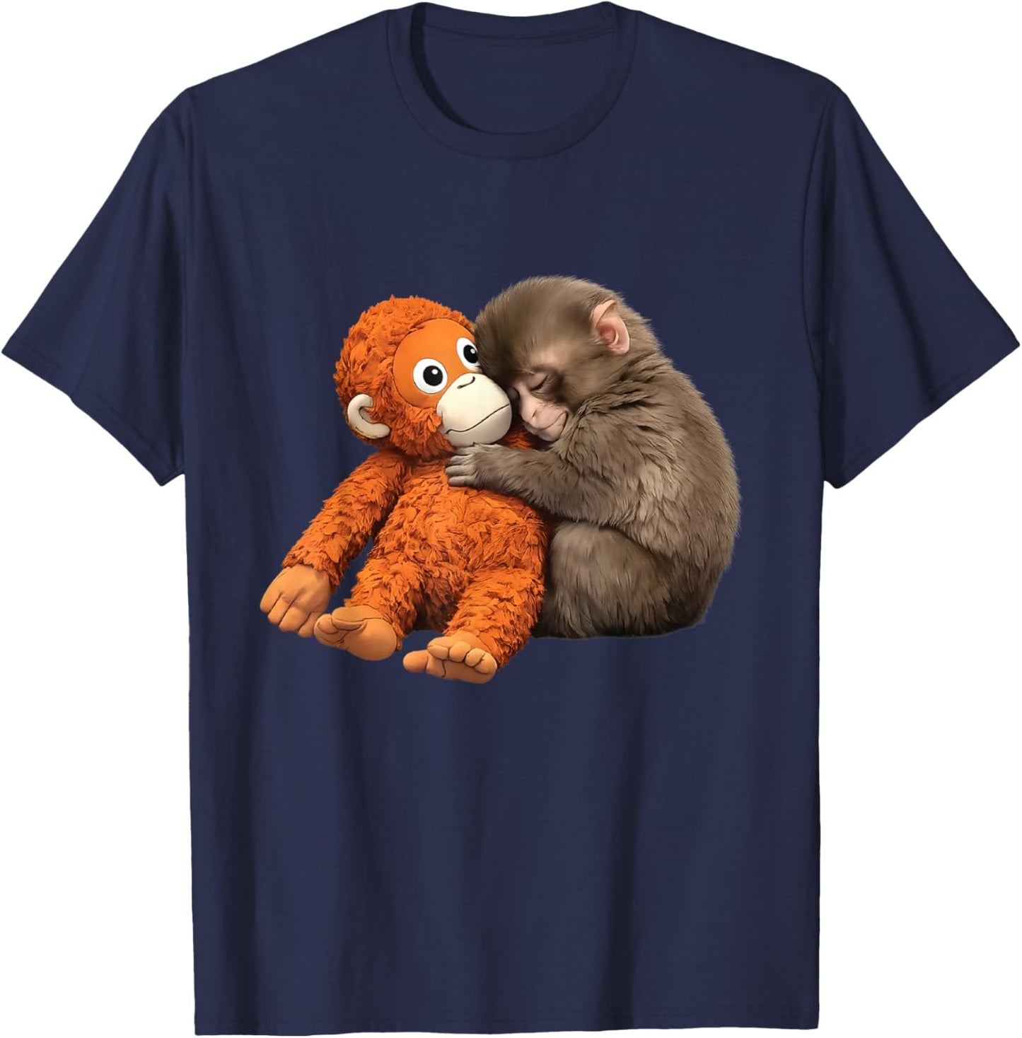 Cute Baby Monkey Punch T-Shirt - T-Shirt | Navy