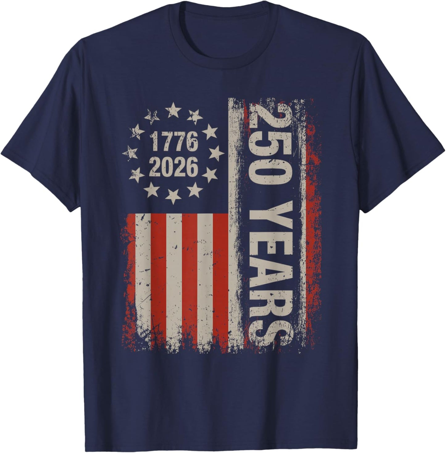 250 Years American Independence Anniversary T-Shirt - T-Shirt | Navy