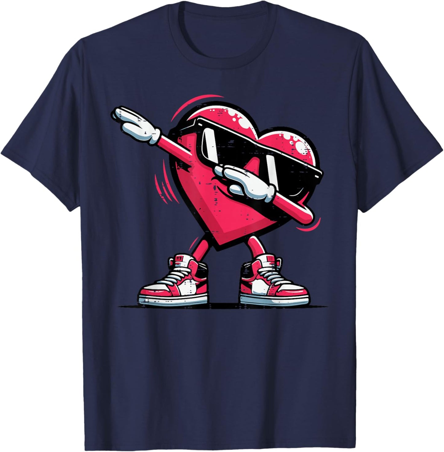Valentines Day Heart Dab Cute Love Dance Boys Kids Men Women T-Shirt - T-Shirt | Navy