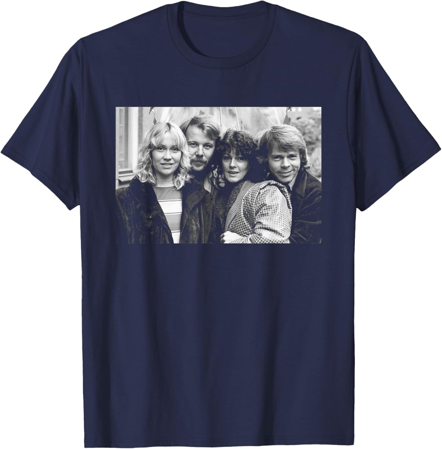 ABBA Swedish Pop Group Portrait Arrival Promo 1976 T-Shirt - T-Shirt | Navy