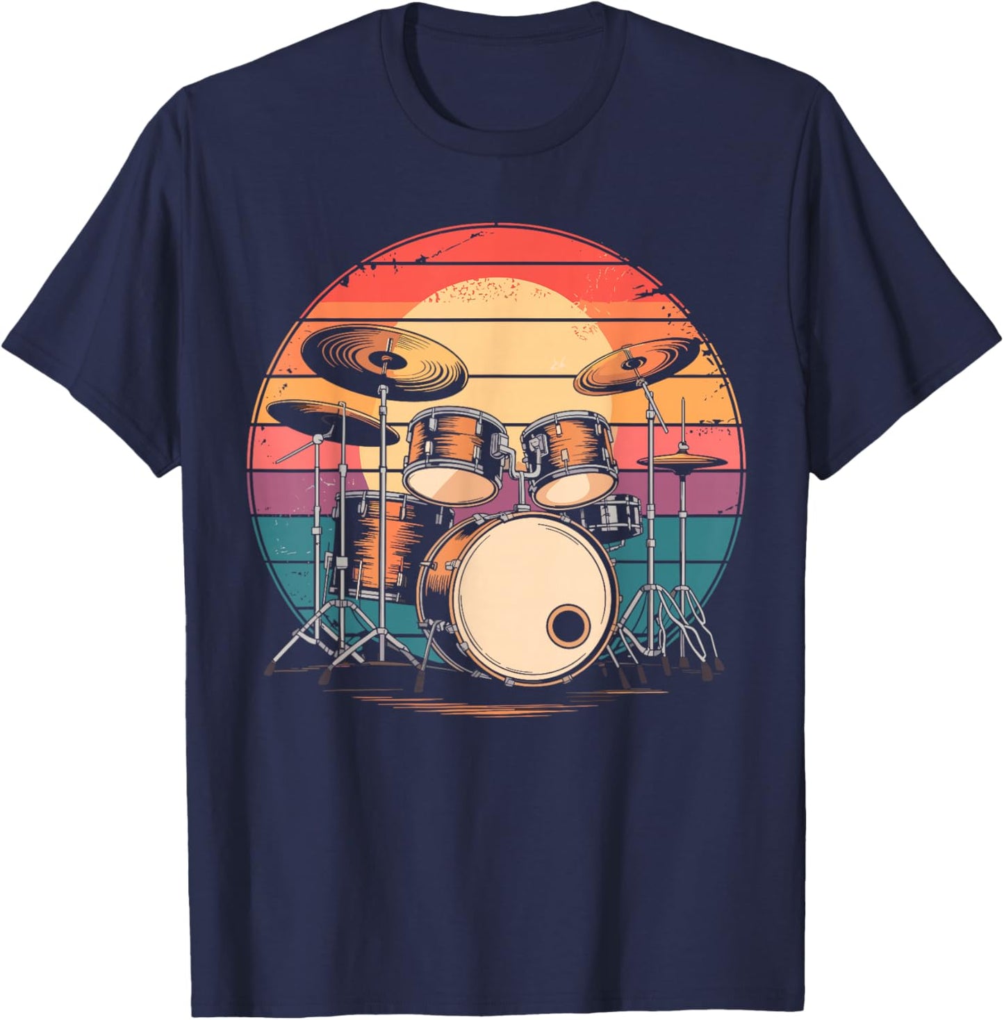 Drums Drummer Band Drumset Vintage Drum T-Shirt - T-Shirt | Navy
