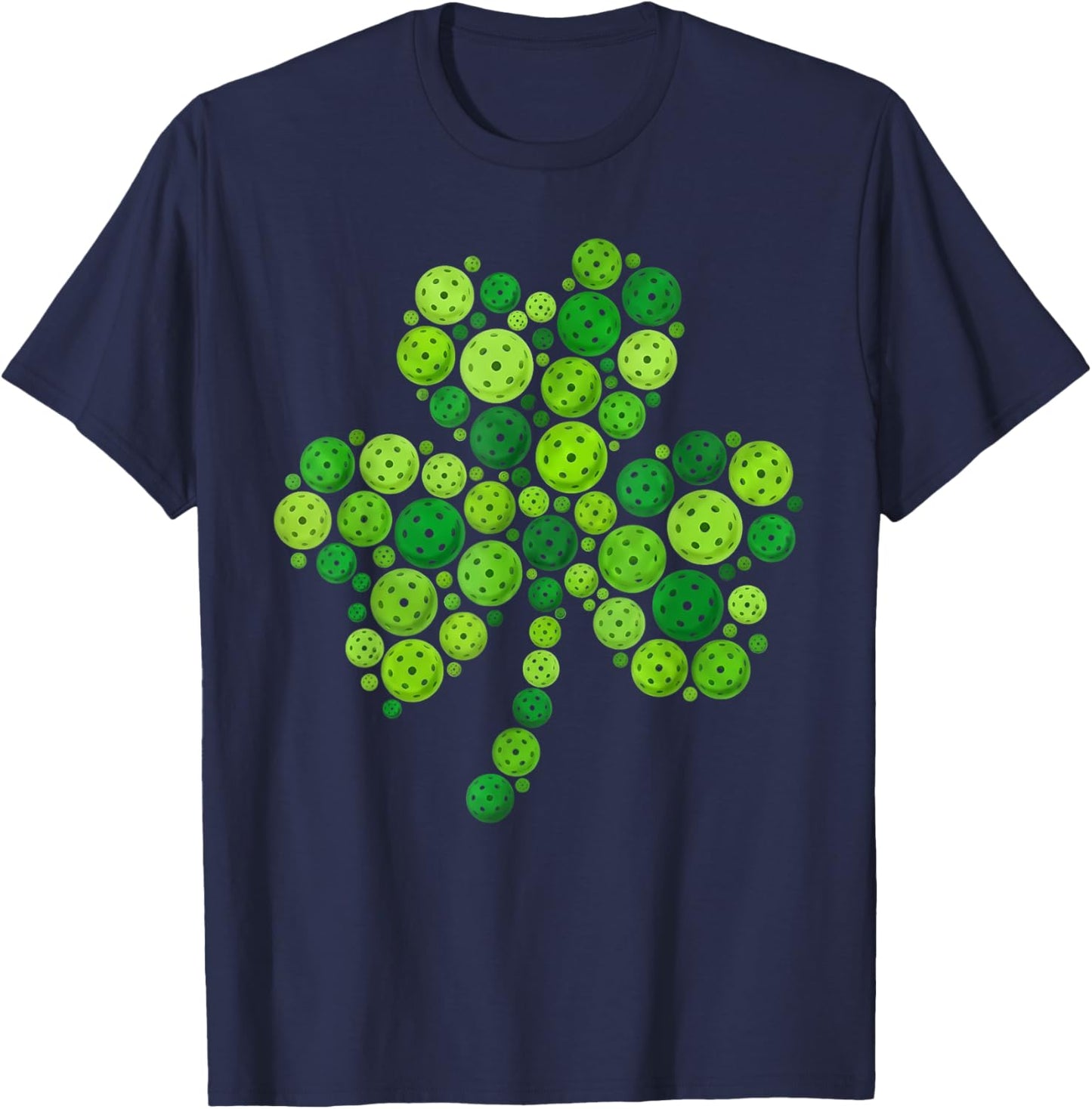 Pickleball Shamrock St Patricks Day Pickleball Sport Lover T-Shirt - T-Shirt | Navy